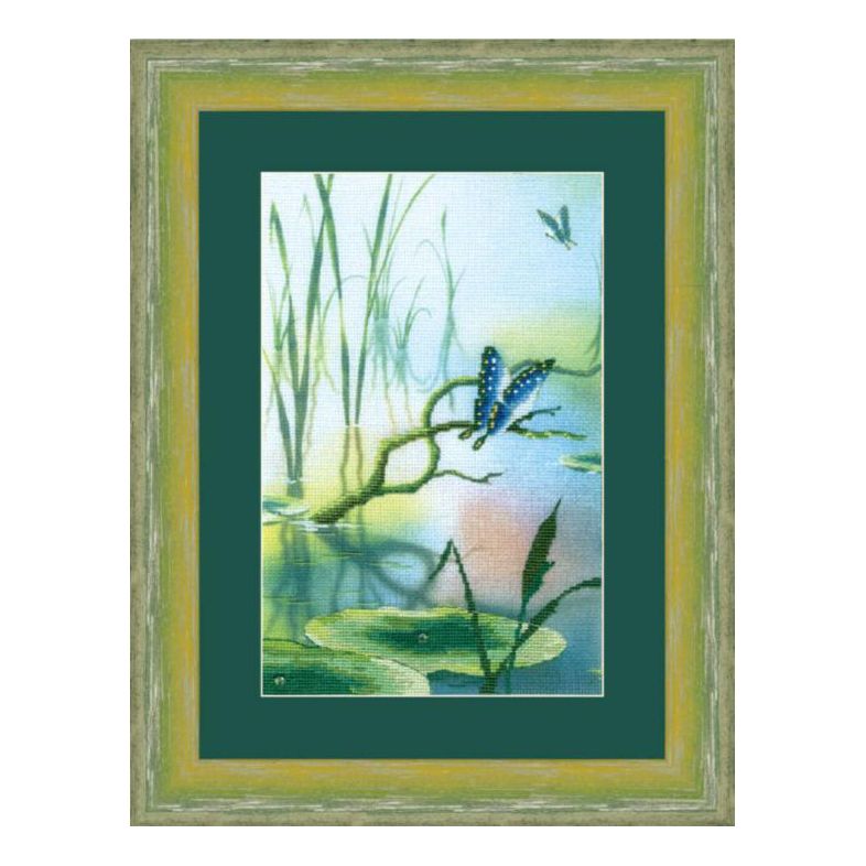 DIY Cross stitch kit with a printed canvas "Butterfly"