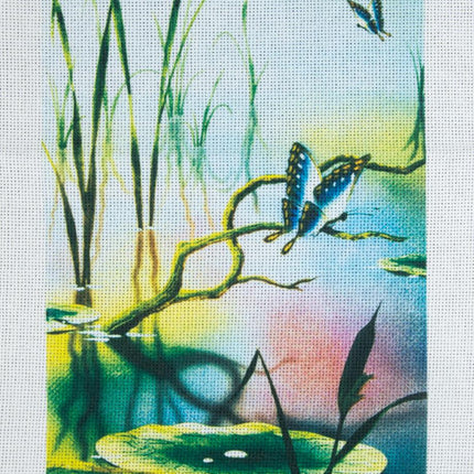 DIY Cross stitch kit with a printed canvas "Butterfly"