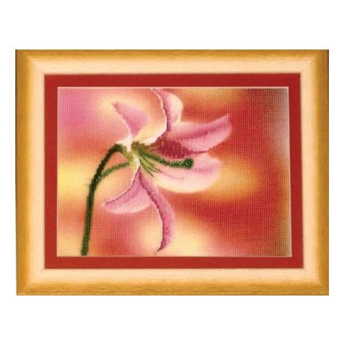 DIY Cross stitch kit with a printed canvas "Lily"