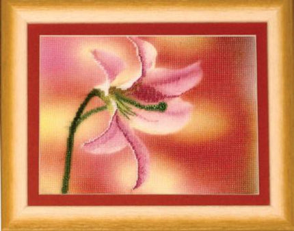 DIY Cross stitch kit with a printed canvas "Lily"