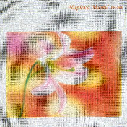 DIY Cross stitch kit with a printed canvas "Lily"