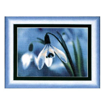 DIY Cross stitch kit with a printed canvas "Lily of the valley"