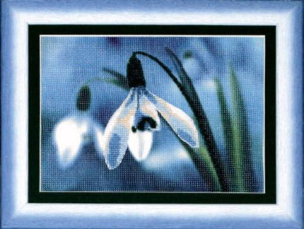 DIY Cross stitch kit with a printed canvas "Lily of the valley"