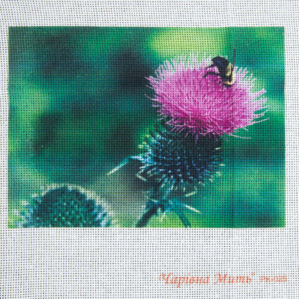 DIY Cross stitch kit with a printed canvas "Wasp"