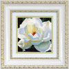 DIY Cross stitch kit with a printed canvas "White Rose"