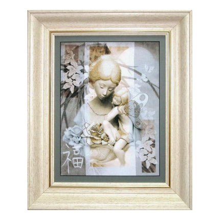 DIY Cross stitch kit with a printed canvas "Little fairy"