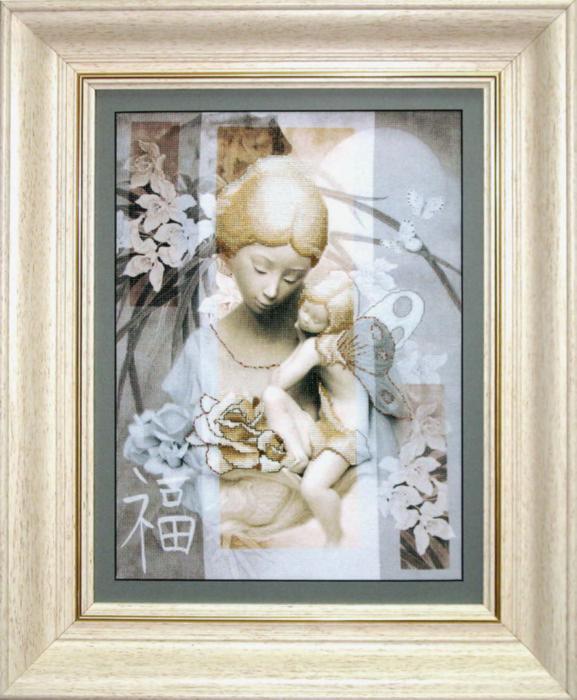 DIY Cross stitch kit with a printed canvas 