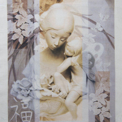 DIY Cross stitch kit with a printed canvas "Little fairy"