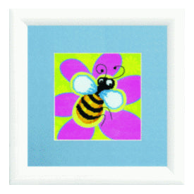 DIY Cross stitch kit with a printed canvas "Bee"