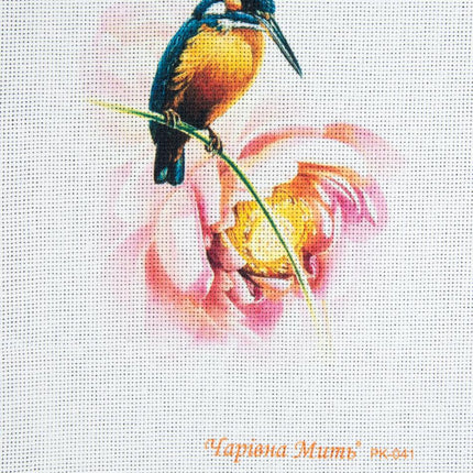 DIY Cross stitch kit with a printed canvas "Halcyon"