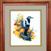 DIY Cross stitch kit with a printed canvas "Woodpecker"