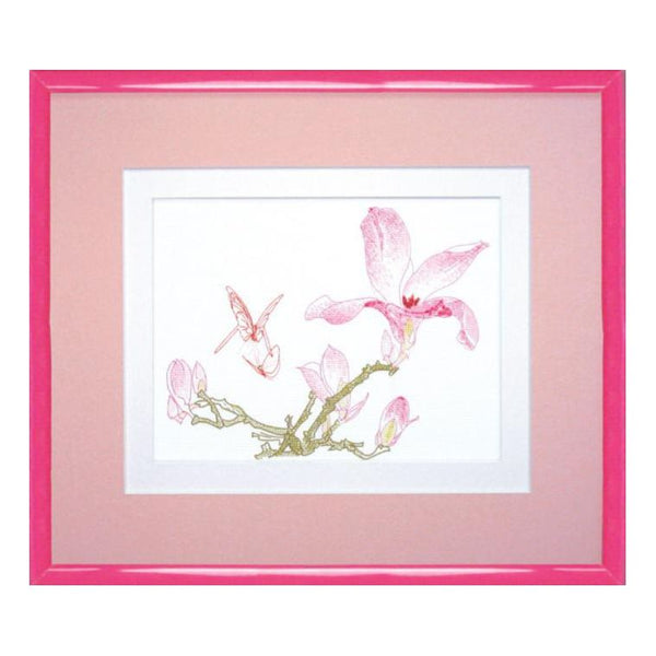 DIY Cross stitch kit with a printed canvas "Magnolia"