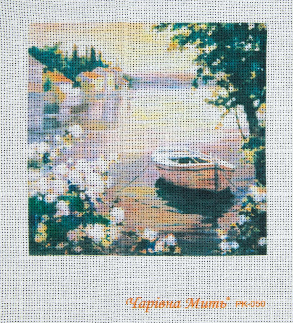 DIY Cross stitch kit with a printed canvas 