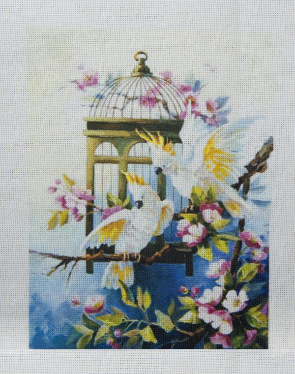 DIY Cross stitch kit with a printed canvas 