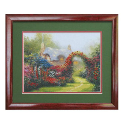 DIY Cross stitch kit with a printed canvas "Summer house"
