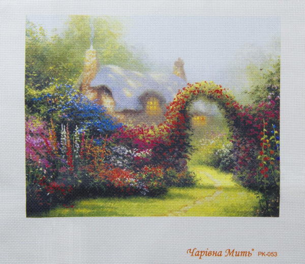 DIY Cross stitch kit with a printed canvas 