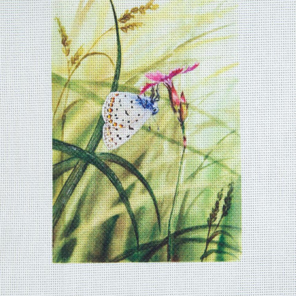 DIY Cross stitch kit with a printed canvas "At the meadow"