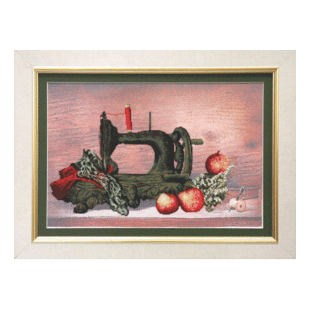 DIY Cross stitch kit with a printed canvas "At work"