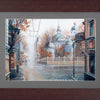 DIY Cross stitch kit with a printed canvas "Silence street"