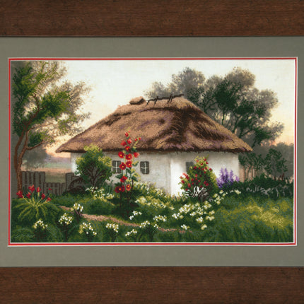 DIY Cross stitch kit with a printed canvas "Evening"