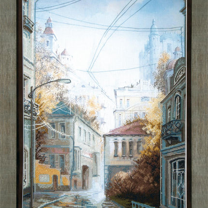 DIY Cross stitch kit with a printed canvas "Indian summer"