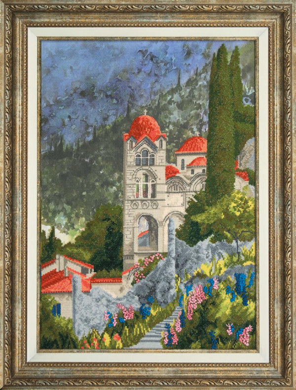 DIY Cross stitch kit with a printed canvas 