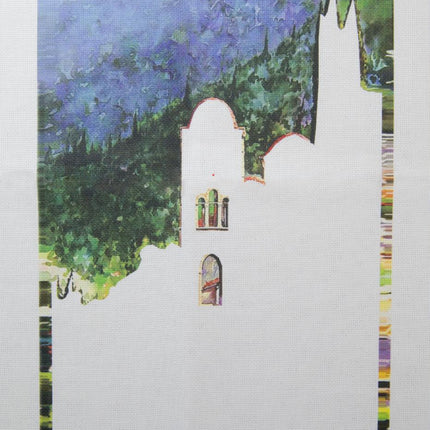 DIY Cross stitch kit with a printed canvas "Bright summer in Greece"