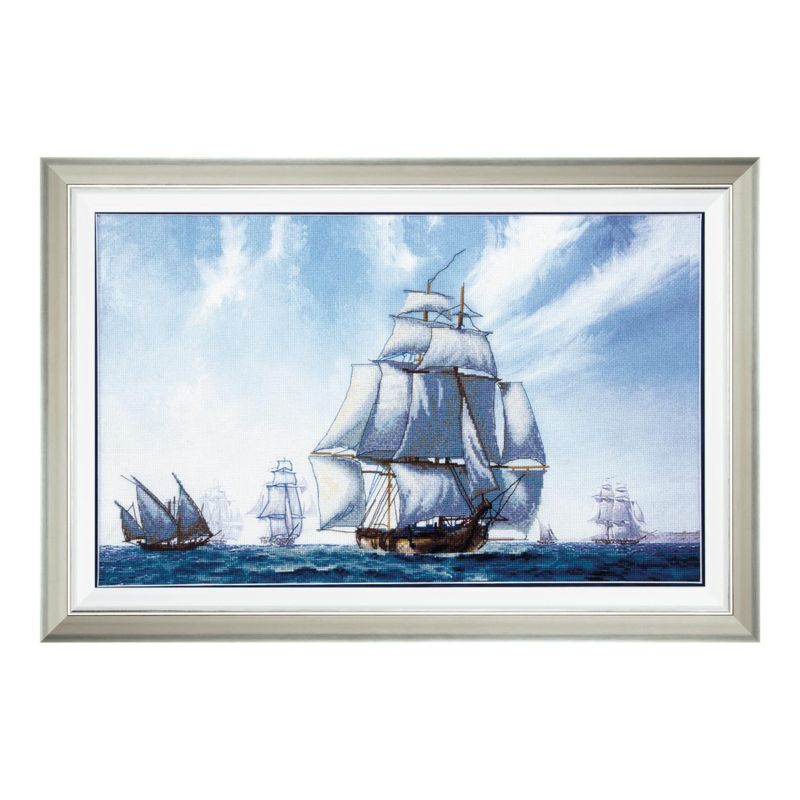 DIY Cross stitch kit with a printed canvas "Under the clear sky"