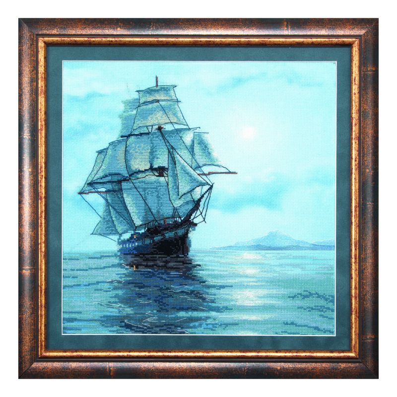 DIY Cross stitch kit with a printed canvas "The Moon's light"