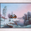 DIY Cross stitch kit with a printed canvas "Frosty morning"