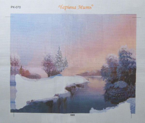 DIY Cross stitch kit with a printed canvas 