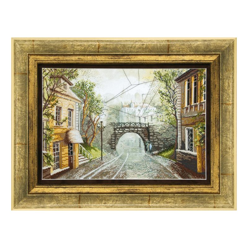 DIY Cross stitch kit with a printed canvas "Bridge of meetings"