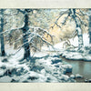 DIY Cross stitch kit with a printed canvas "Wolves at the winter brook"