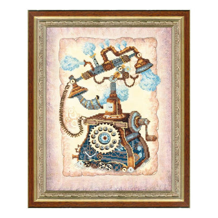 DIY Cross stitch kit with a printed canvas "Waiting for a call"