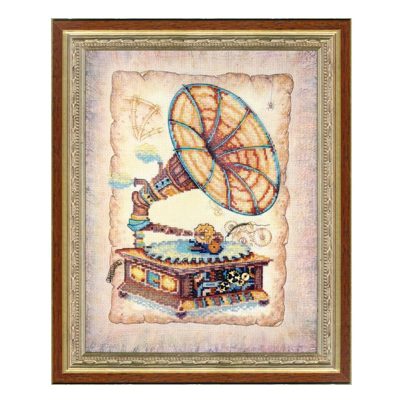 DIY Cross stitch kit with a printed canvas "Echo of the past"