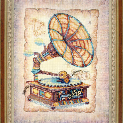 DIY Cross stitch kit with a printed canvas "Echo of the past"