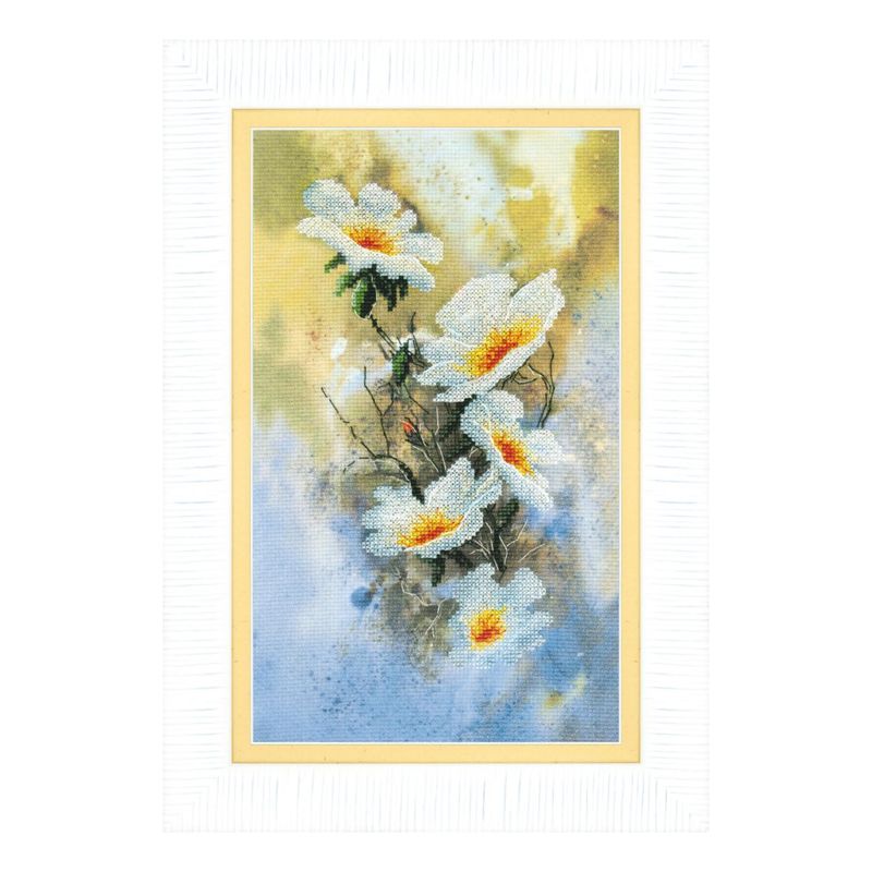 DIY Cross stitch kit with a printed canvas "Eglantine"