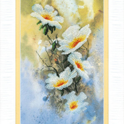 DIY Cross stitch kit with a printed canvas "Eglantine"