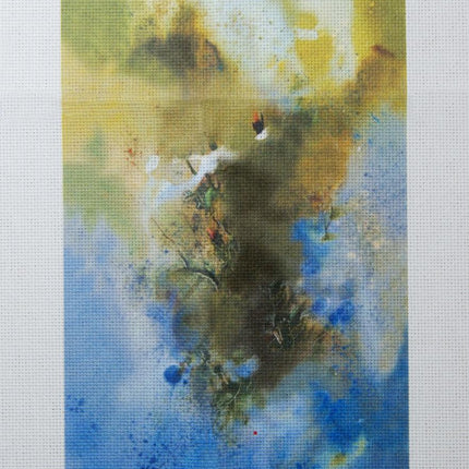DIY Cross stitch kit with a printed canvas "Eglantine"