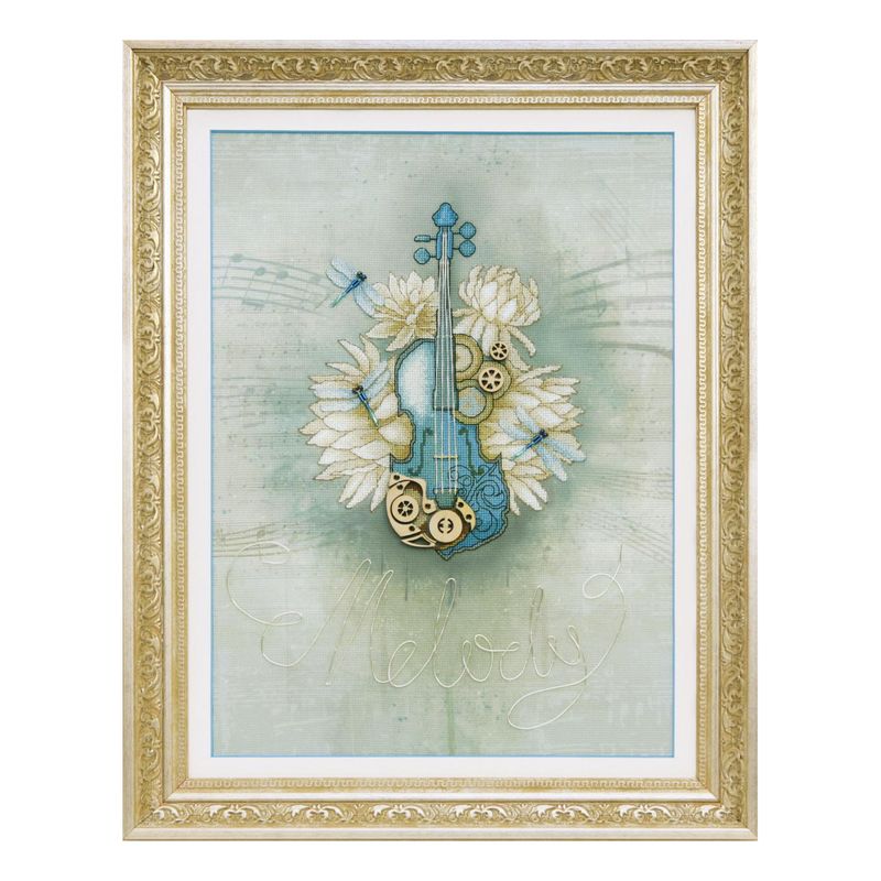DIY Cross stitch kit with a printed canvas "Melody of soul"