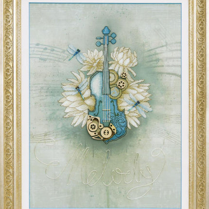 DIY Cross stitch kit with a printed canvas "Melody of soul"