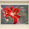 DIY Cross stitch kit with a printed canvas "Red lily"