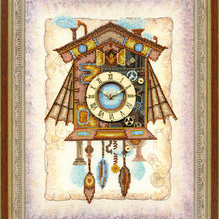 DIY Cross stitch kit with a printed canvas "Time affair"