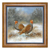 DIY Cross stitch kit with a printed canvas "Partridges at winter meadow"