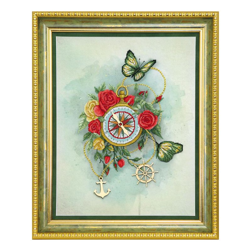 DIY Cross stitch kit with a printed canvas "Way to home"