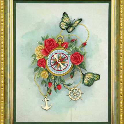 DIY Cross stitch kit with a printed canvas "Way to home"