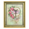 DIY Cross stitch kit with a printed canvas "Clock and roses"