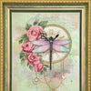 DIY Cross stitch kit with a printed canvas "Clock and roses"