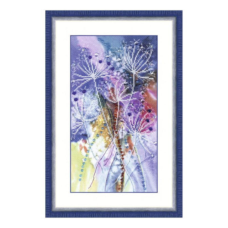 DIY Cross stitch kit with a printed canvas "Grass"