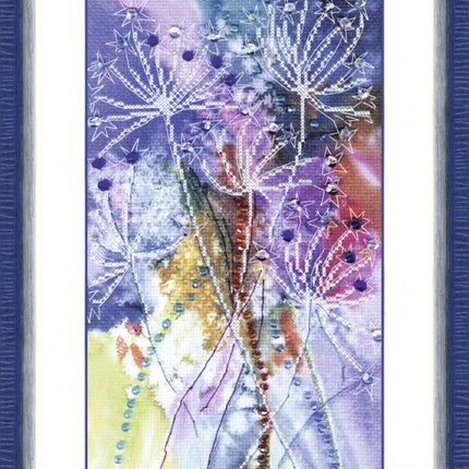 DIY Cross stitch kit with a printed canvas "Grass"